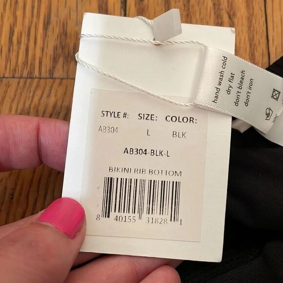 Andie Bikini Set Valencia Top Bikini Bottom Rib Black size Large NWT - Picture 11 of 14